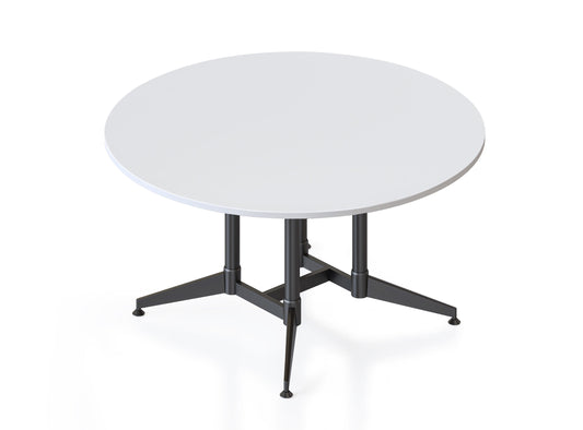 Typhoon Round Meeting Table Hire in black - angled view