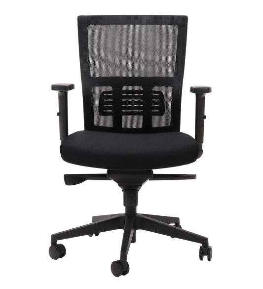Cascade Mesh Chair black mesh back chair angled view for commercial hire