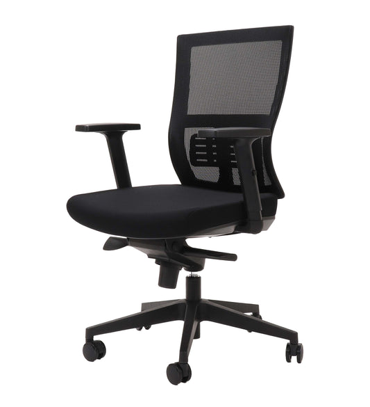 Cascade Mesh Chair black operator chair front view for office furniture hire