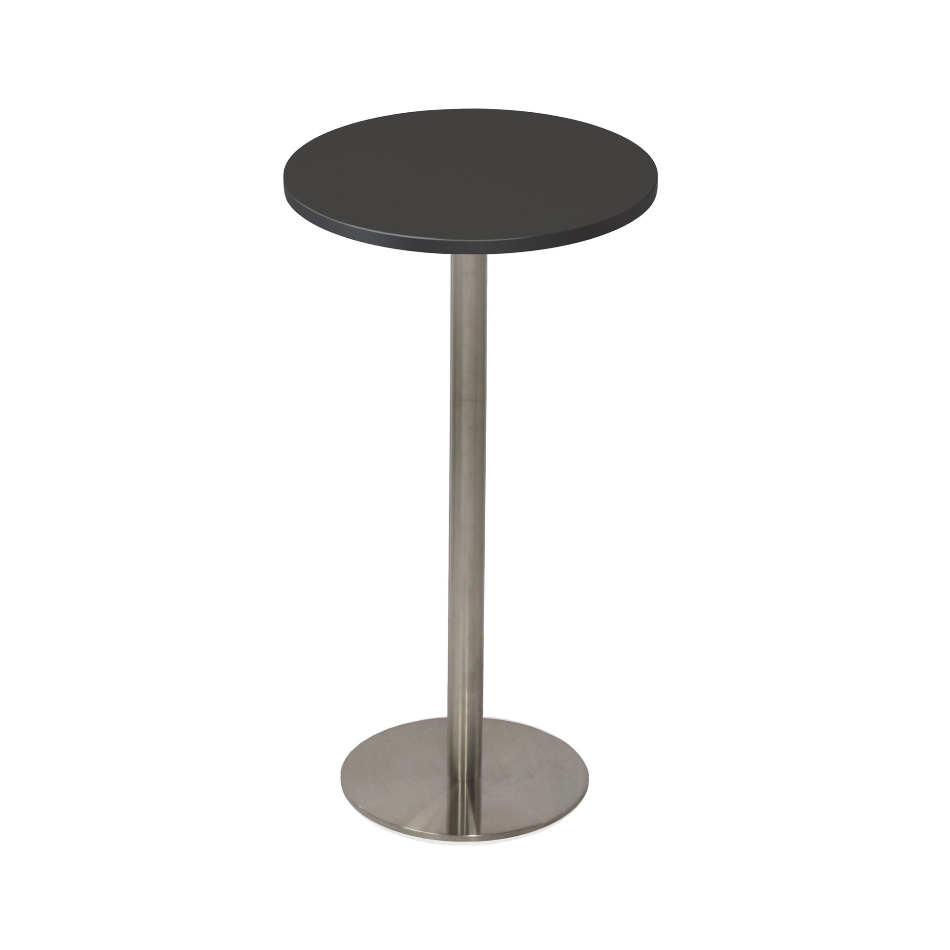 Estilo Round Dry Bar Table Stainless Steel / 600mm Dia / Black product view for office furniture hire