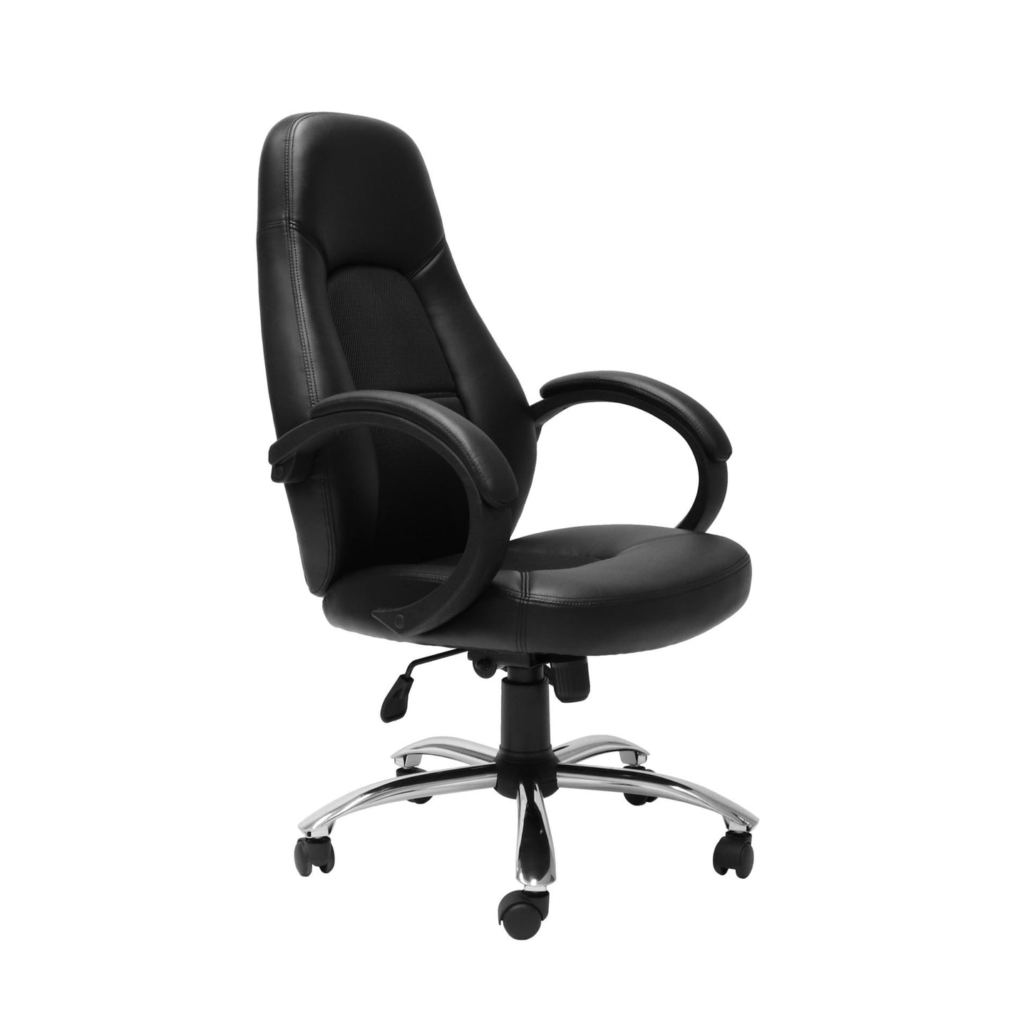 Side view of the CL410 executive chair with chrome base