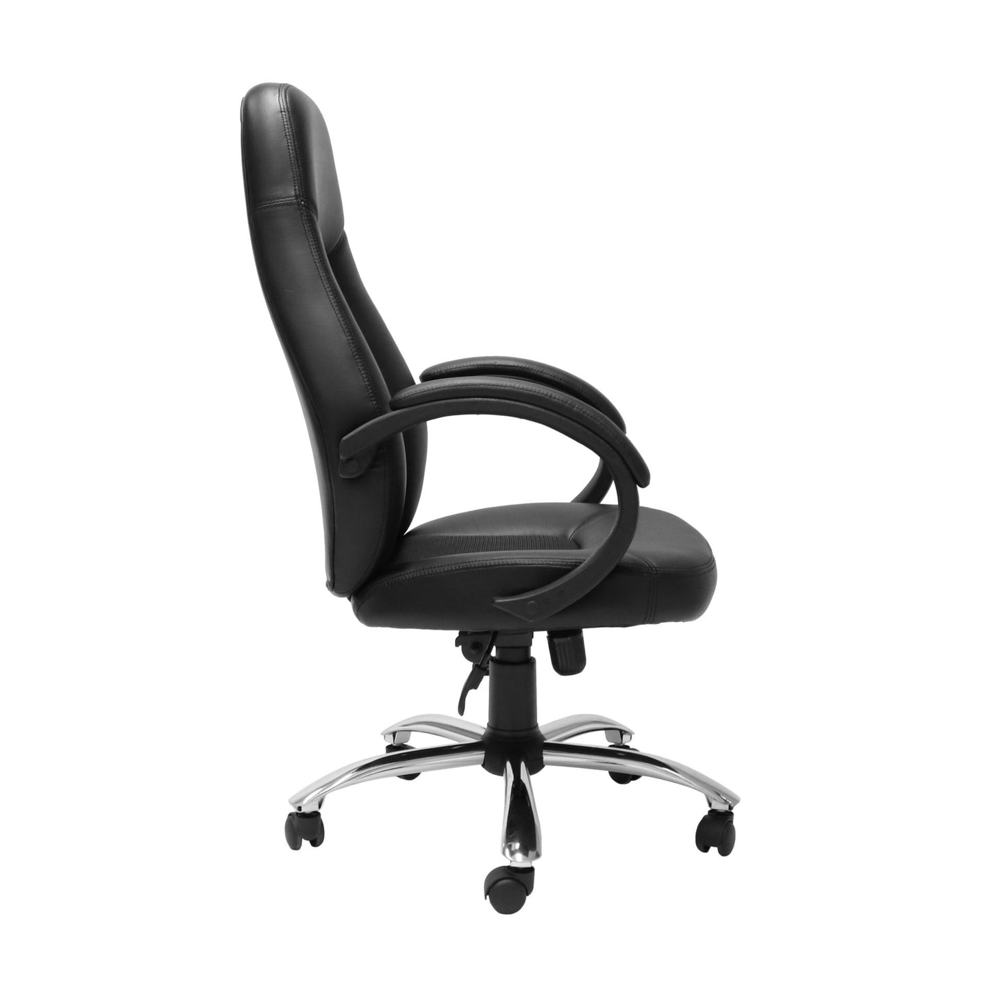 Rear view of the black CL410 high back chair for office hire