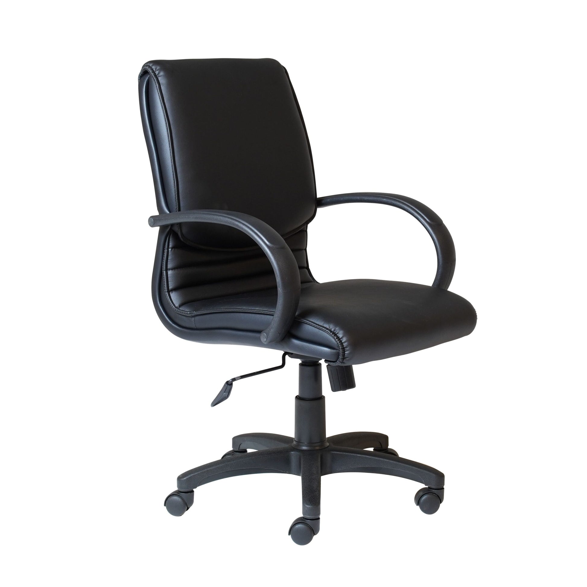Side view of the CL610 medium back executive chair with castor base