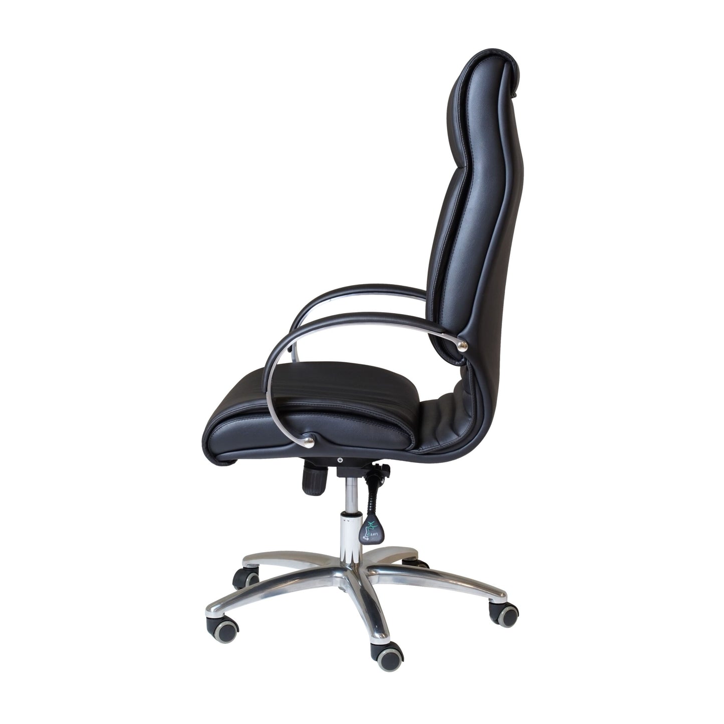 CL820 black PU seat and back detail for commercial office hire