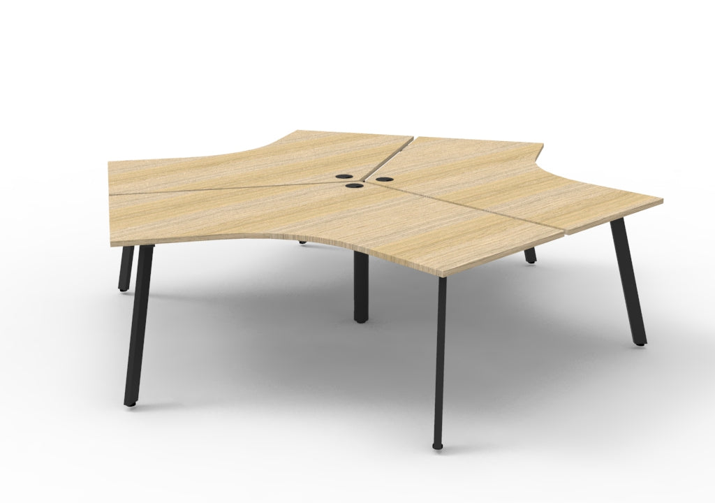 Infinity 120 Degree Workstation - Eternity Leg Hire in black - angled view