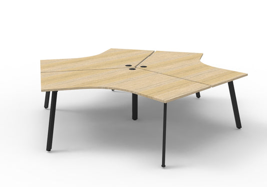 Infinity 120 Degree Workstation - Eternity Leg Hire in black - angled view