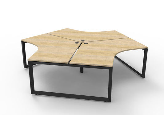 Infinity 120 Degree Workstation - Loop Leg Hire in black - angled view