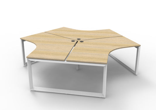 Infinity 120 Degree Workstation - Loop Leg Hire in white - angled view