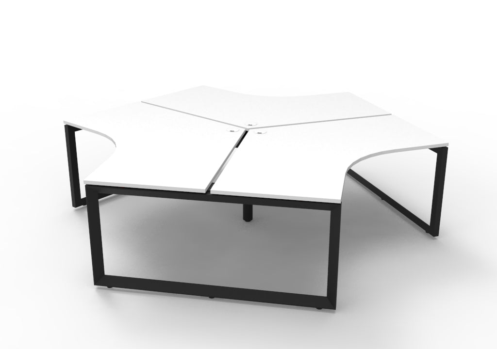 Infinity 120 Degree Workstation - Loop Leg Hire in black - angled view