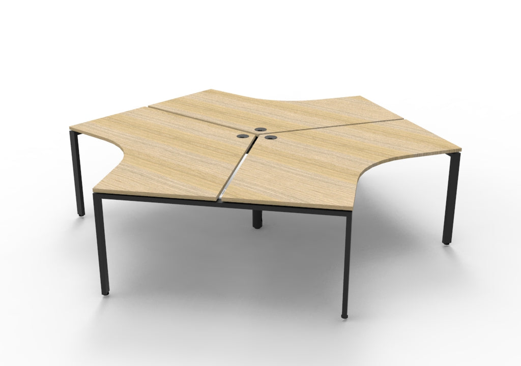 Infinity 120 Degree Workstation - Profile Leg Hire in black - angled view