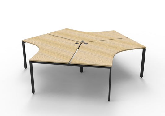 Infinity 120 Degree Workstation - Profile Leg Hire in black - angled view
