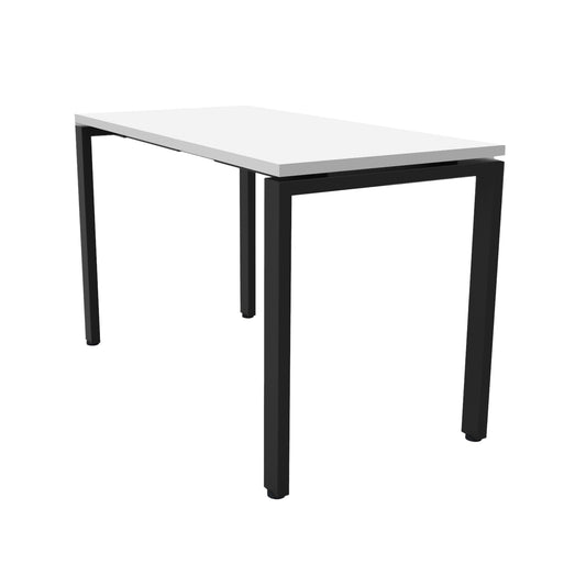 Deluxe Profile Steel Frame Table 1200mm natural white top with black frame
