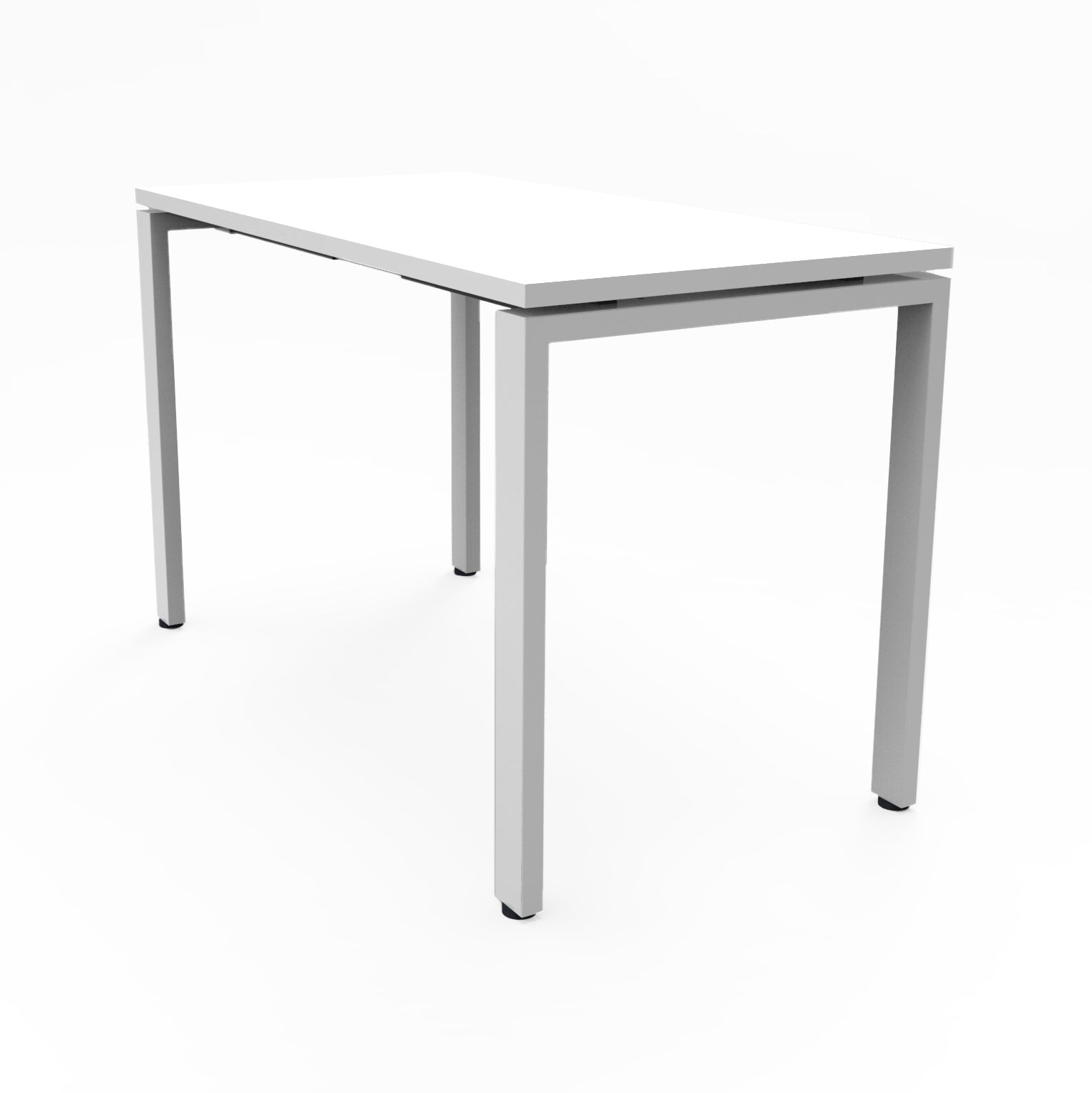 Deluxe Profile Steel Frame Table 1200mm natural white top with white frame