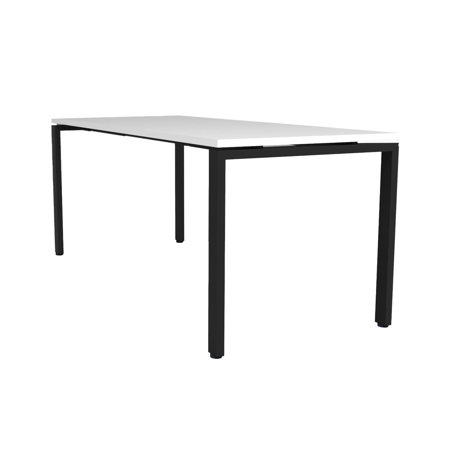 Deluxe Profile Steel Frame Table 1500mm natural white top with black frame