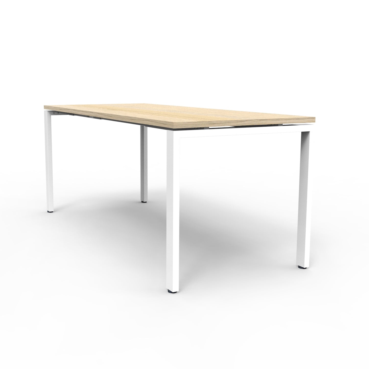 Deluxe Profile Steel Frame Table 2100mm natural oak top with white frame