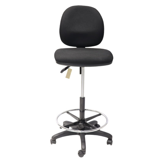 EC070BM black drafting chair angled view for commercial chair hire