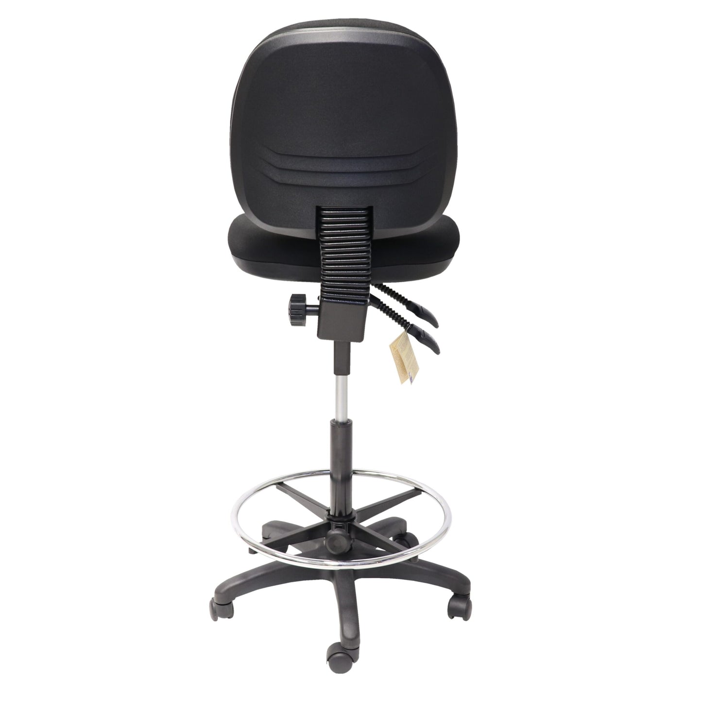 EC070BM black fabric drafting chair seat detail for commercial hire