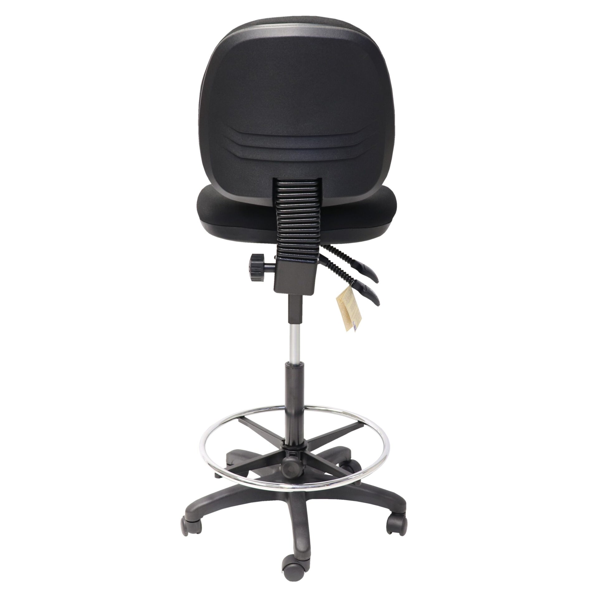 EC070BM black fabric drafting chair seat detail for commercial hire