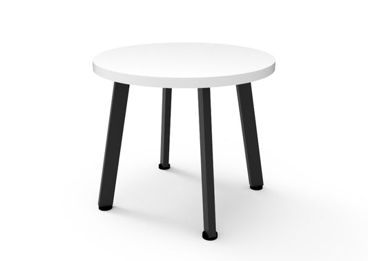 Eternity Round Coffee Table Hire in black - angled view