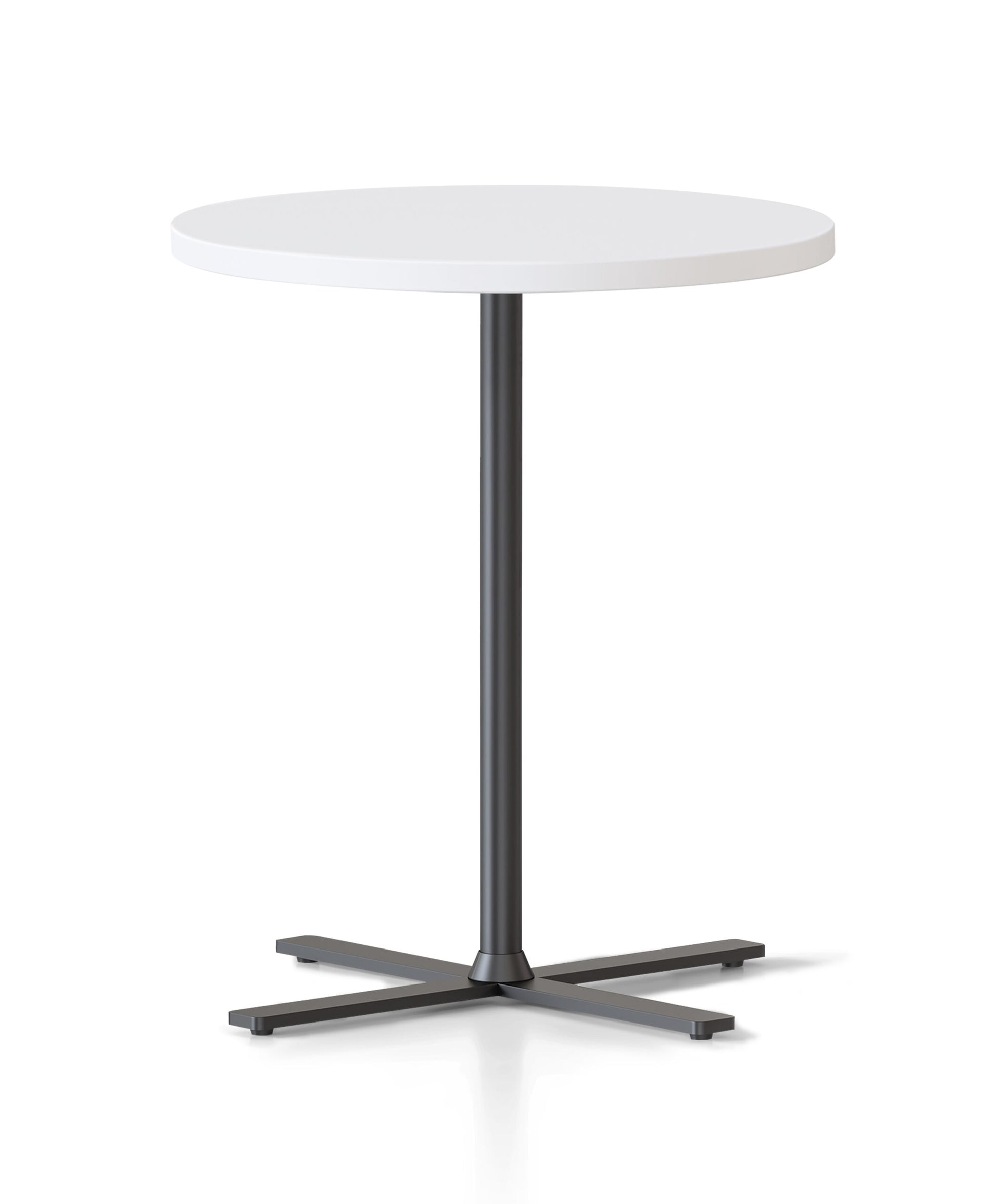 Kolo Side & Coffee Table Black P/C / 500mm Dia x 587mm H / Natural White product view for office furniture hire