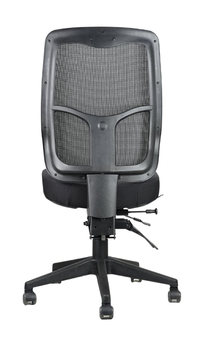 Merida high back mesh chair rear view for workplace hire