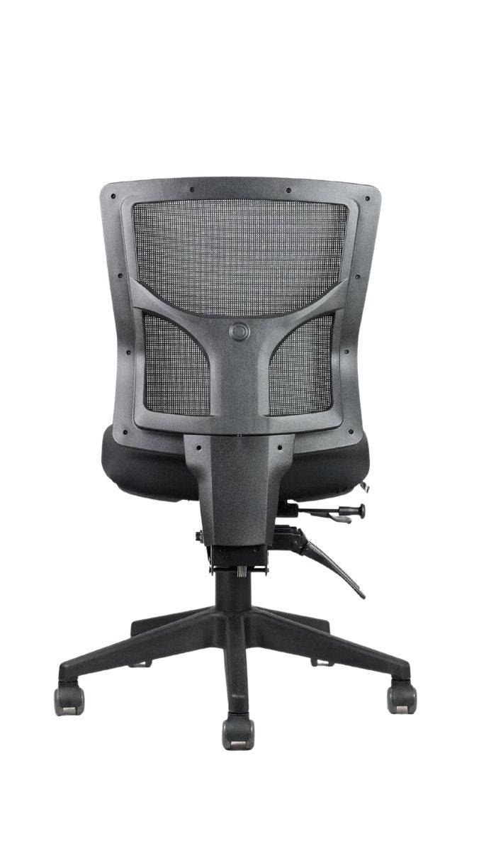 Milan mesh back chair rear view for workplace hire