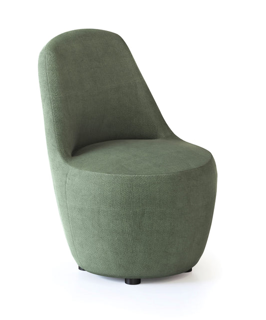 Myk Single Lounge Chair Hire in olive - angled view