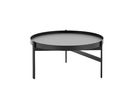 Nido Round Coffee Table Hire in black - angled view
