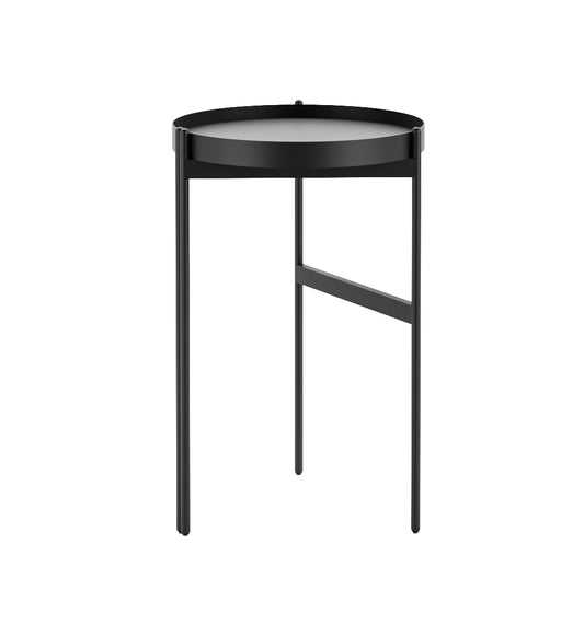 Nido Side Table Hire in black - angled view
