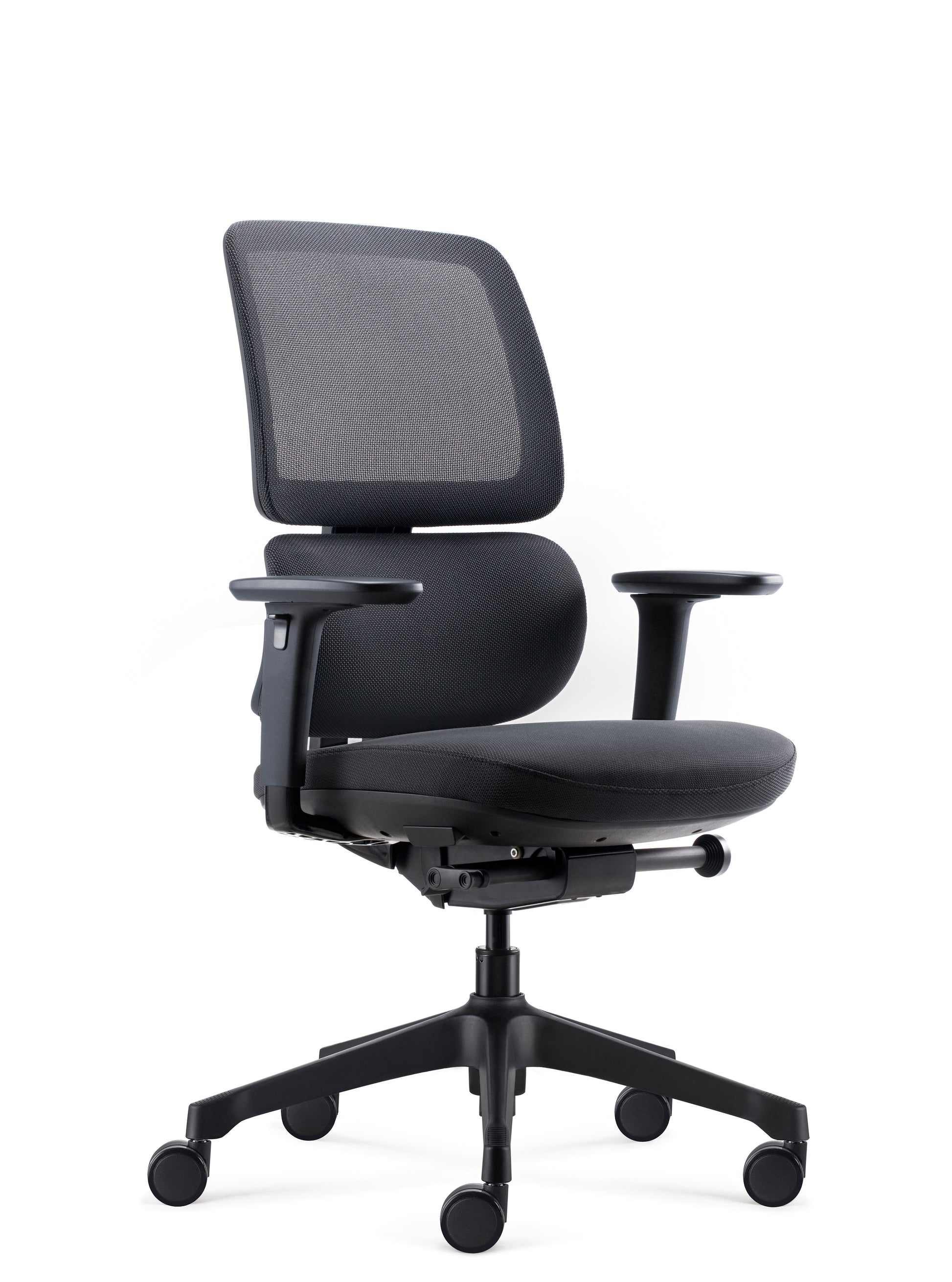 Orca Chair black mesh executive chair front view for commercial office hire