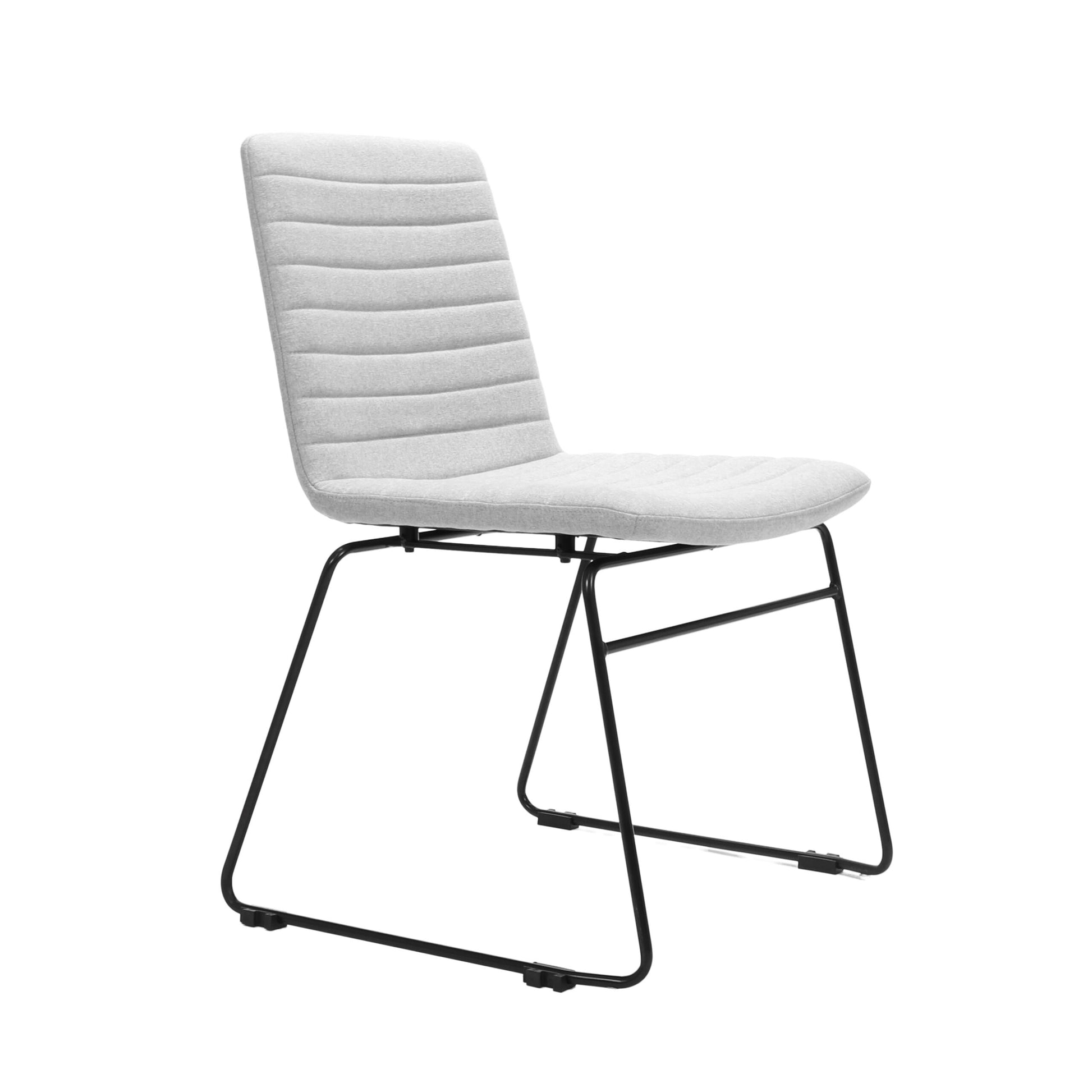 Pixel Sled Base Chair Black P/C / Light Grey Fabric product view for office furniture hire