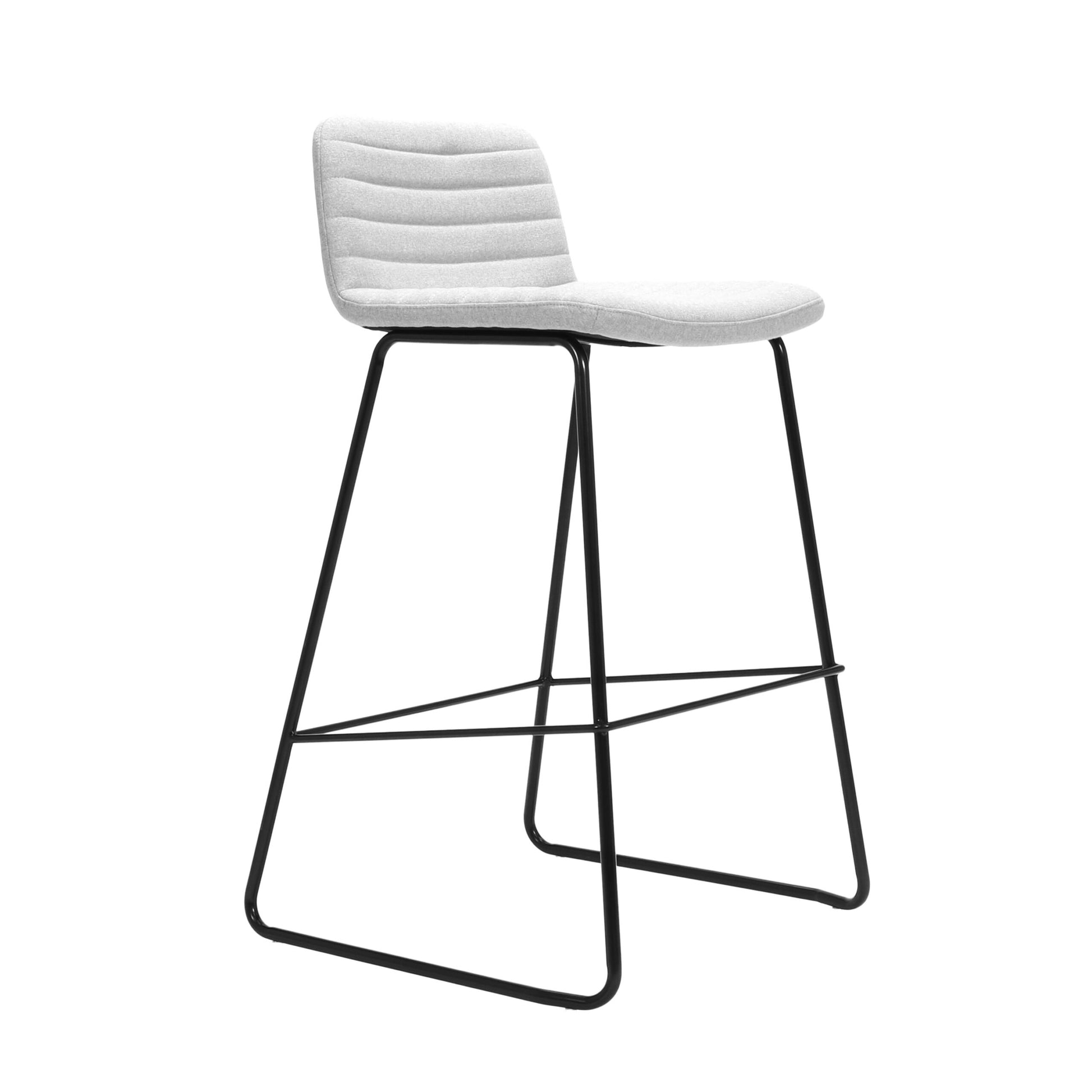 Pixel Bar Stool - 730H Black P/C / Light Grey Fabric product view for office furniture hire