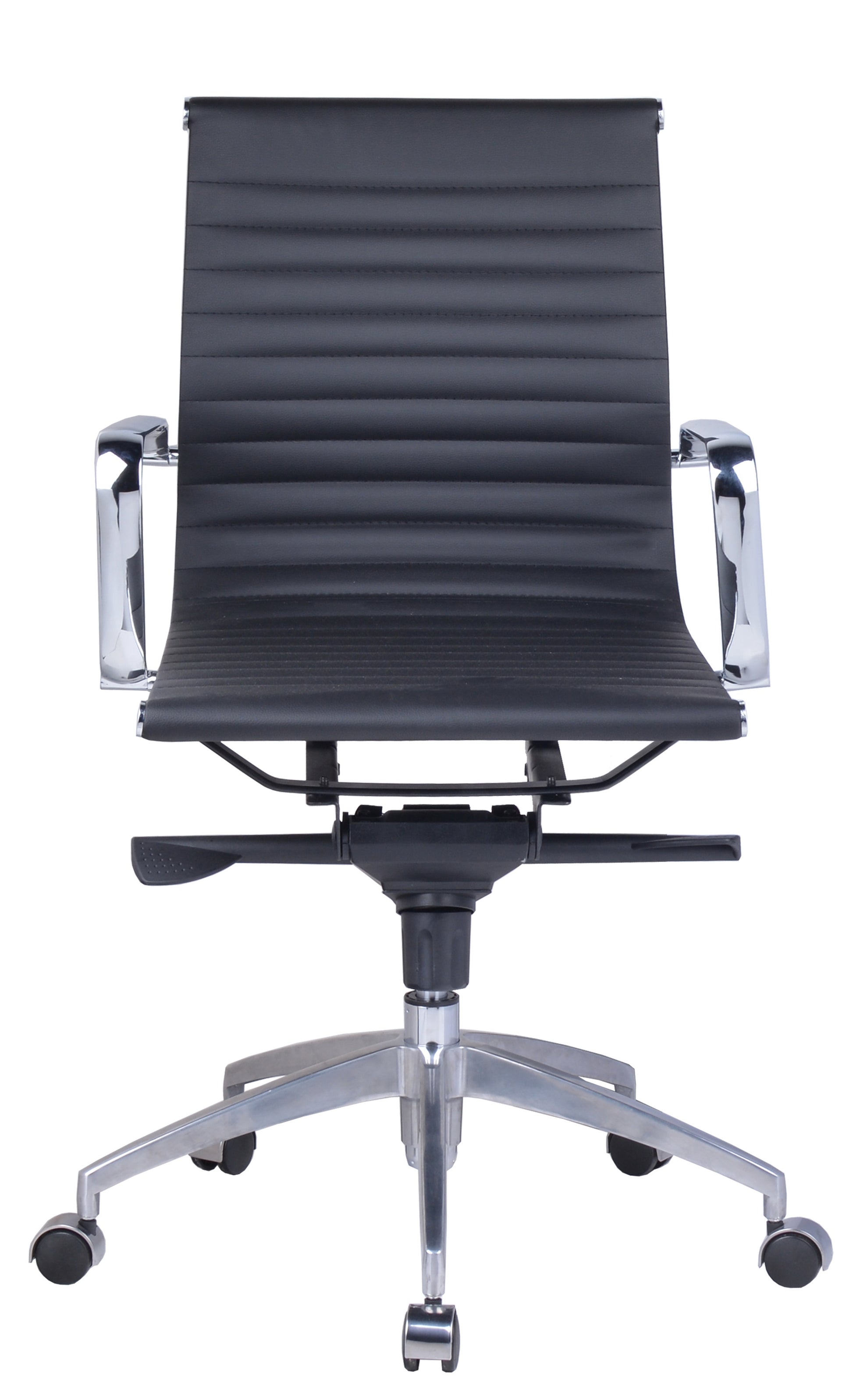 PU605M Executive Chair in black PU with chrome base and arms