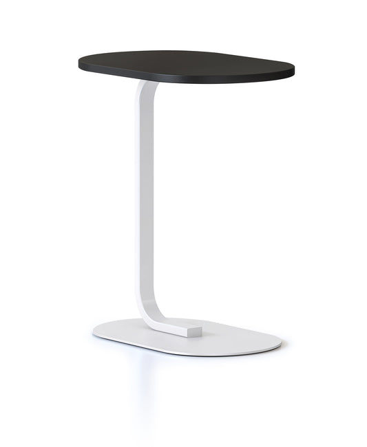 Selene Side Table Hire in white - angled view