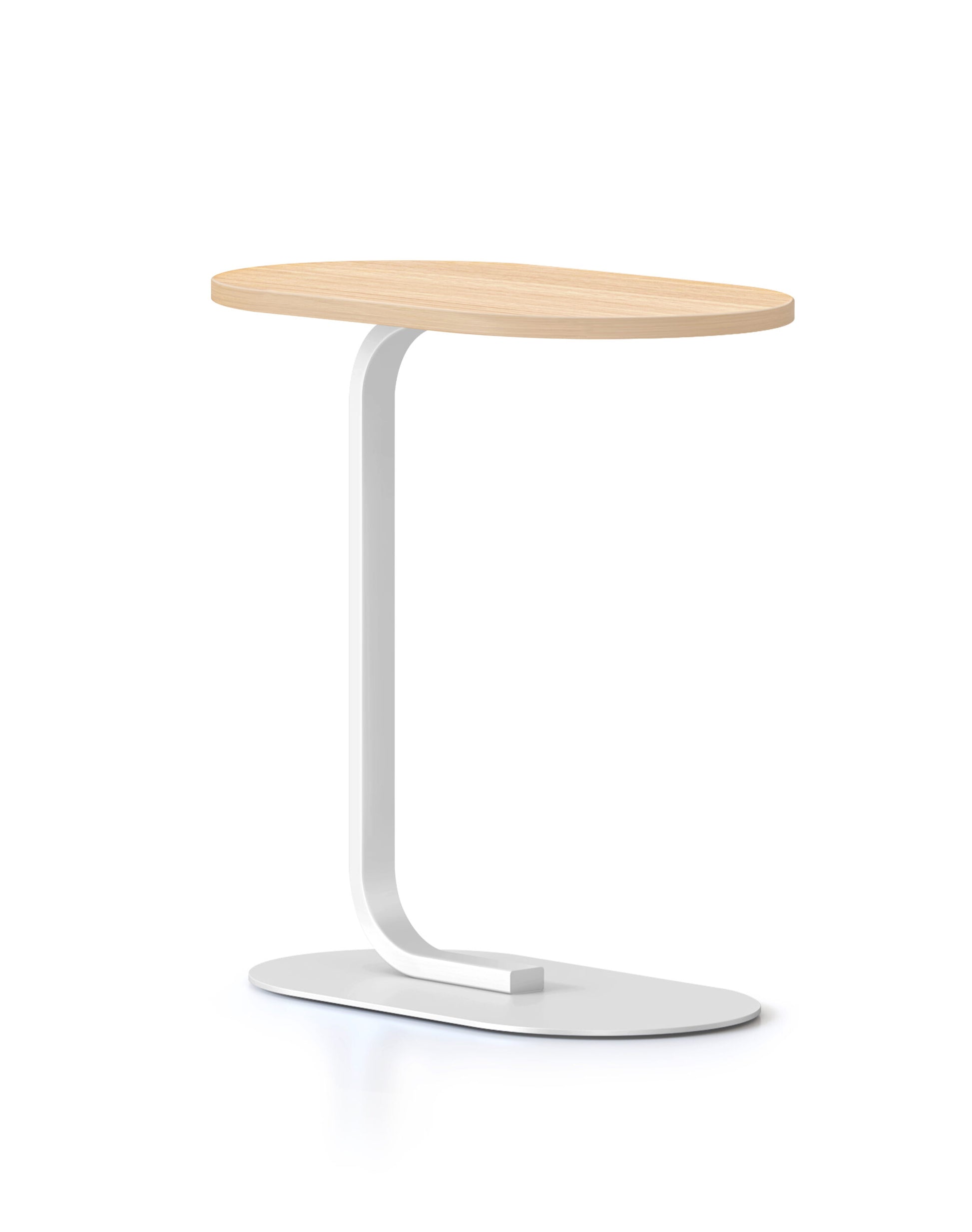 Selene Side Table White P/C / Natural Oak product view for office furniture hire