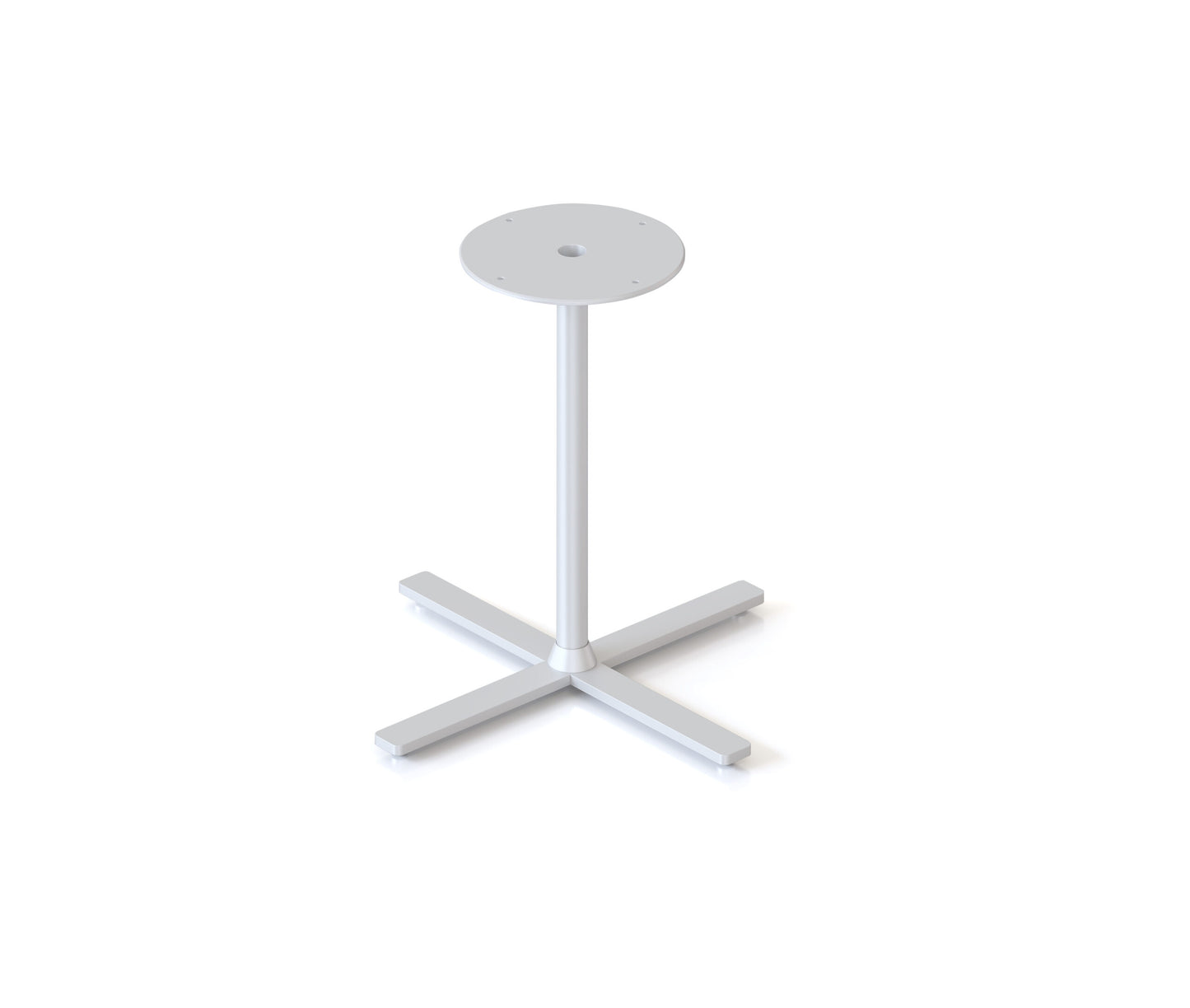 Kolo Side & Coffee Table Base White P/C / 500mm x 500mm x 432mm H product view for office furniture hire