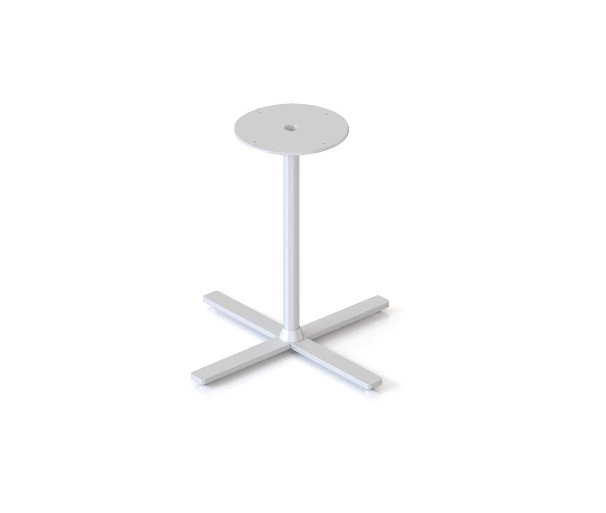 Kolo Side & Coffee Table Base White P/C / 500mm x 500mm x 432mm H product view for office furniture hire