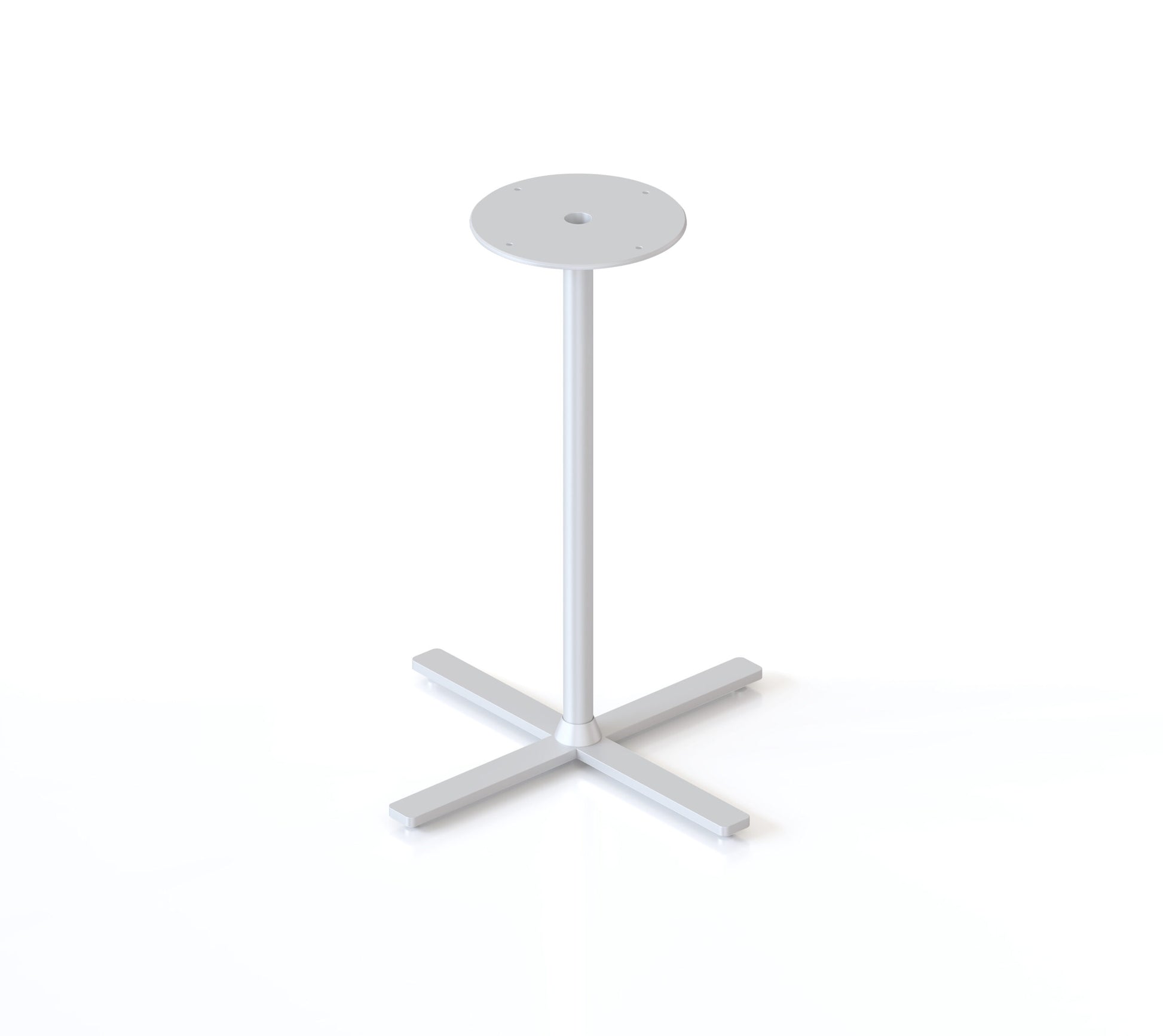 Kolo Side & Coffee Table Base White P/C / 500mm x 500mm x 562mm H product view for office furniture hire