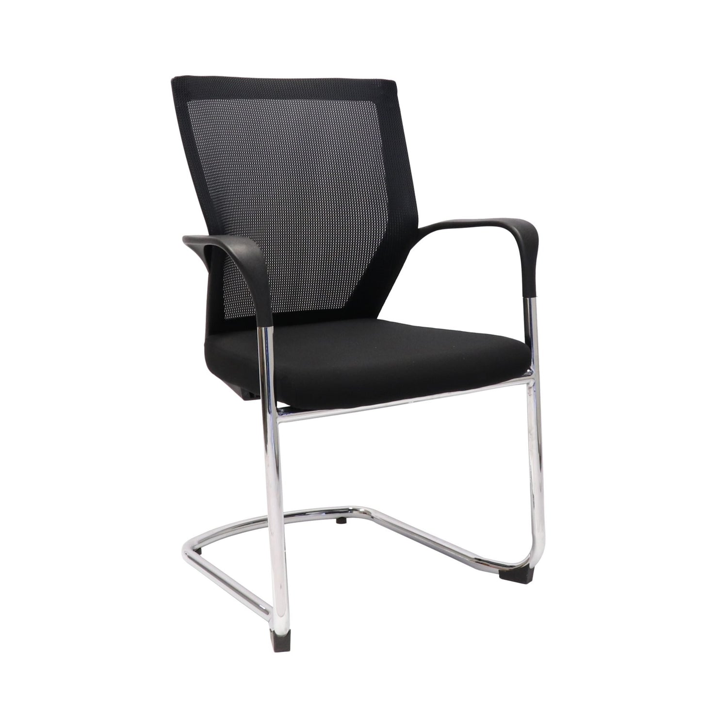 WMCC black mesh visitor chair side view for meeting room hire