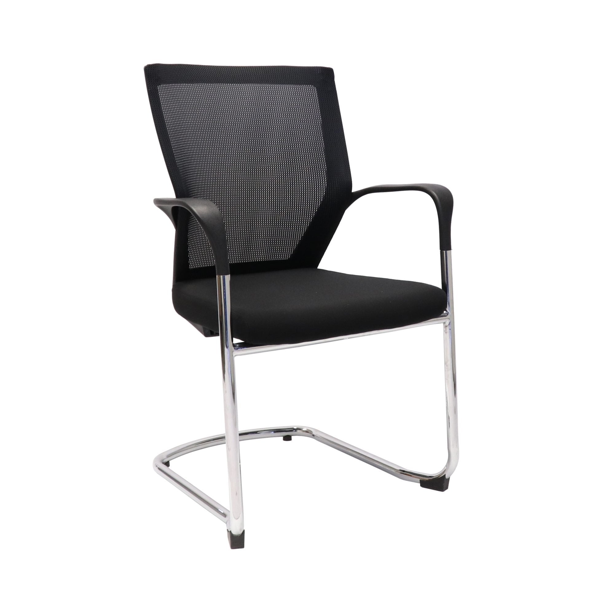 WMCC black mesh visitor chair side view for meeting room hire