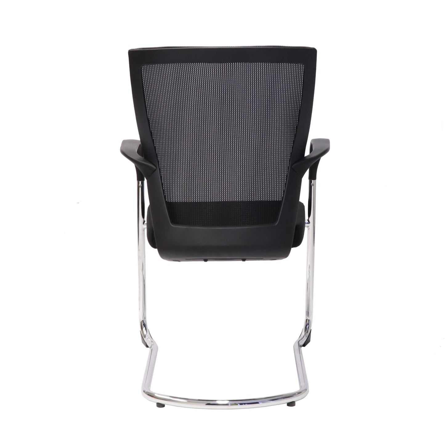 WMCC chrome cantilever visitor chair frame detail for commercial hire