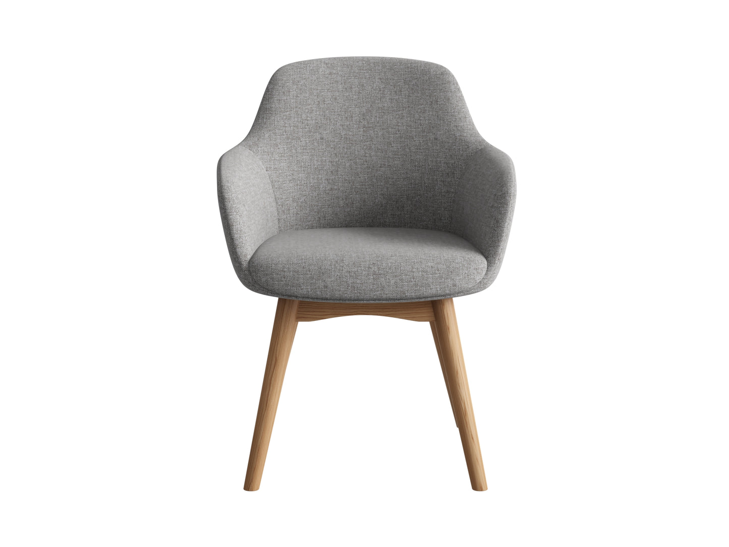 Aspen Timber 4 Leg Chair in light grey fabric front angled view