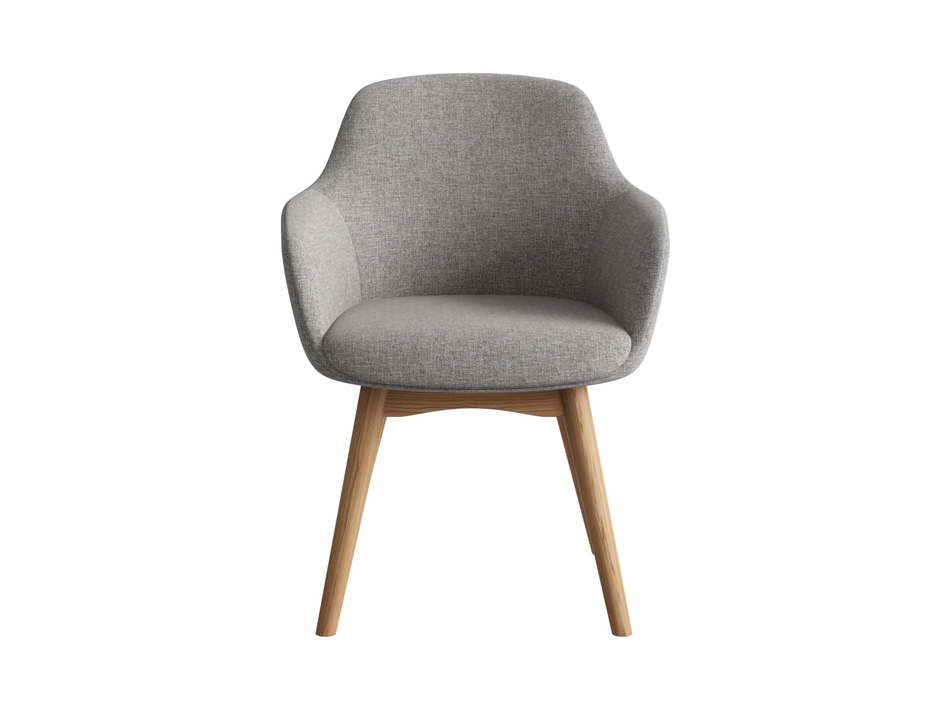 Aspen Timber 4 Leg Chair in light grey fabric front angled view