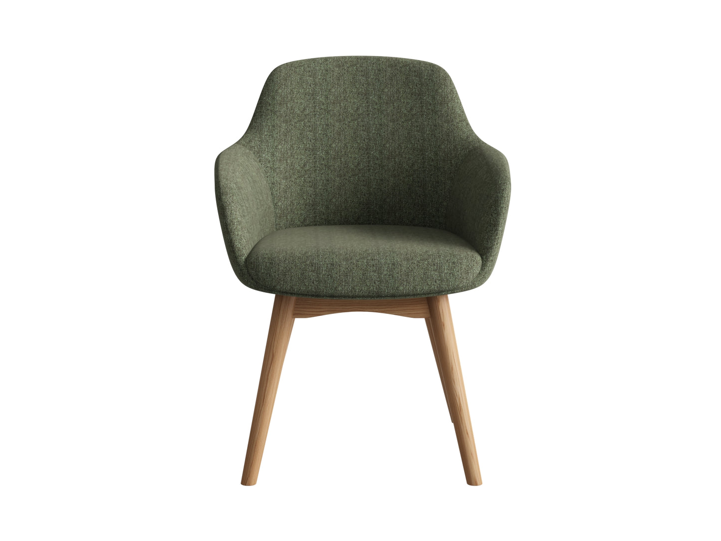 Aspen Timber 4 Leg Chair in olive fabric front angled view