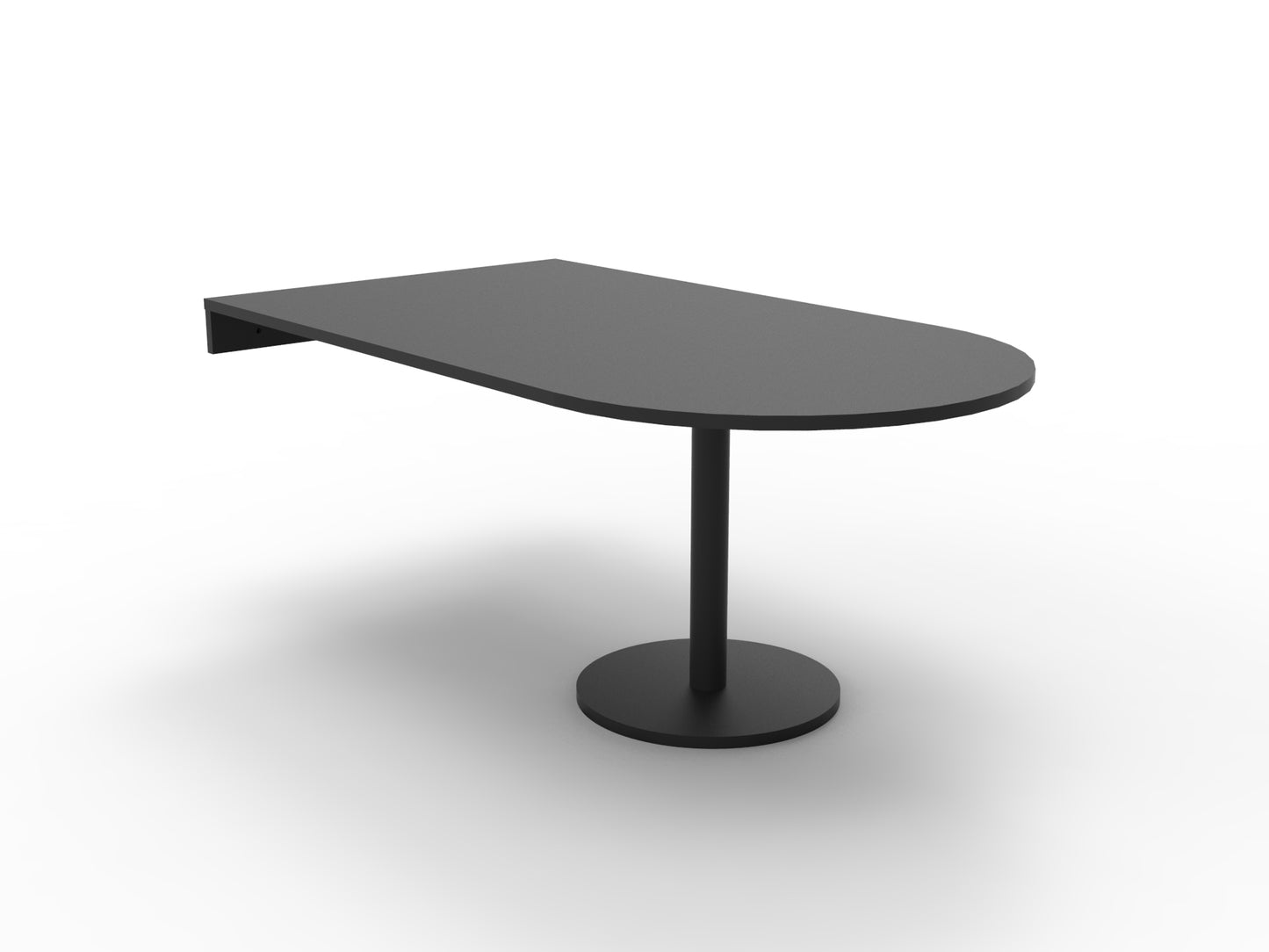 Estilo D End Table black melamine top with black disc base
