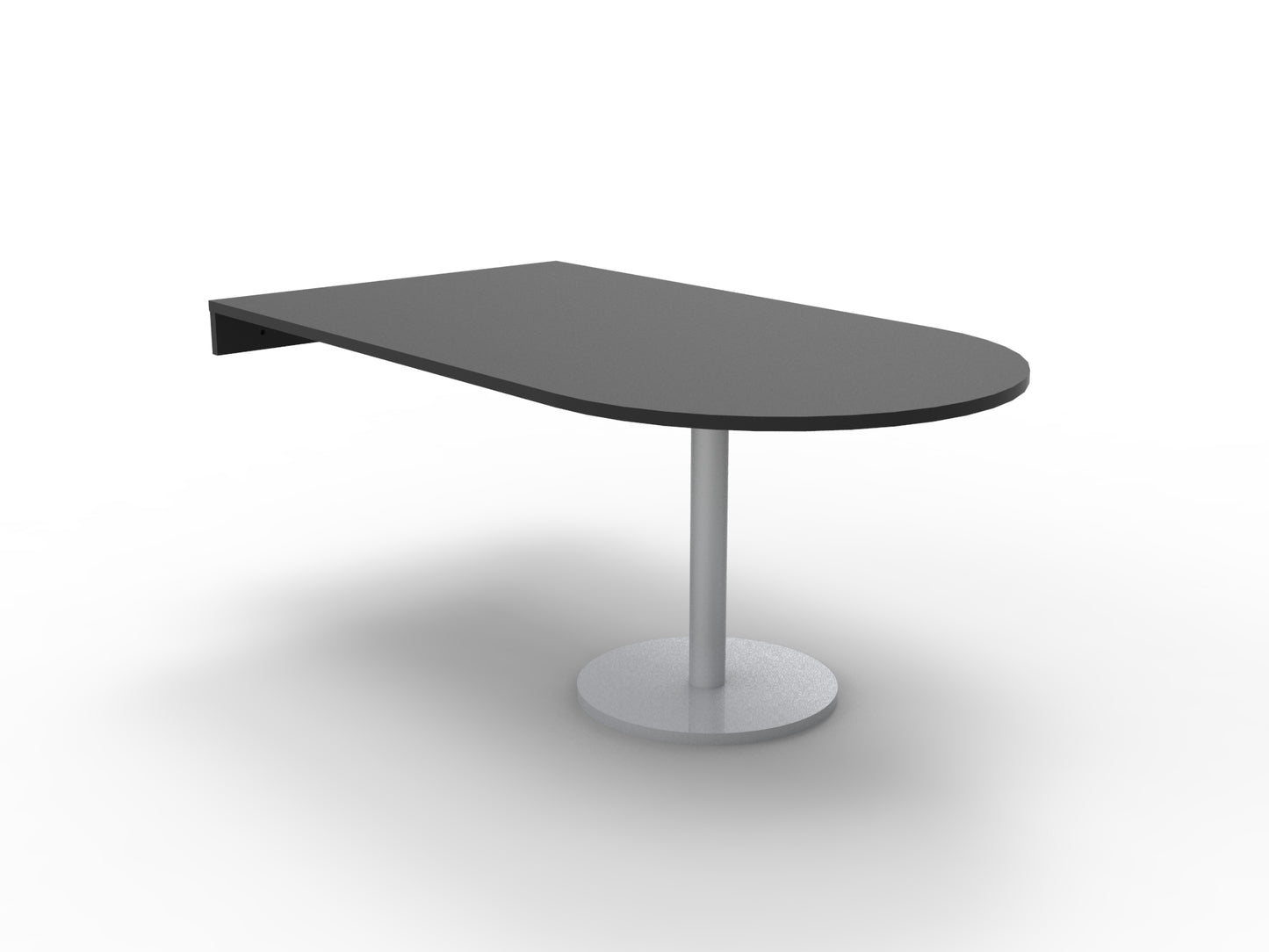 Estilo D End Table black melamine top with stainless steel disc base