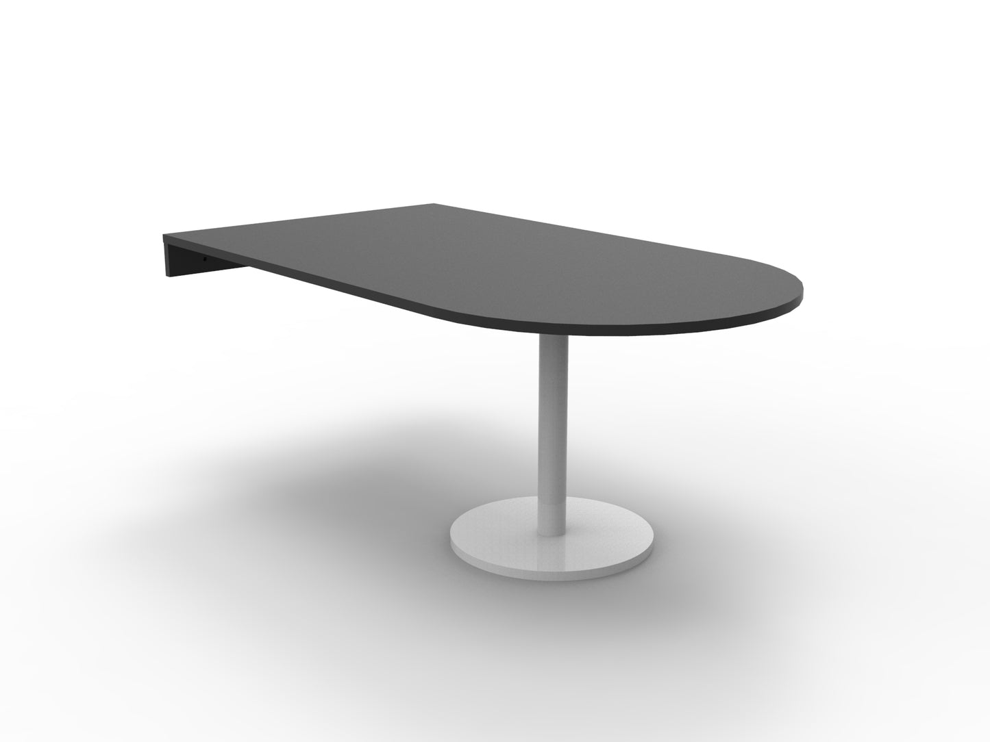 Estilo D End Table black melamine top with white disc base