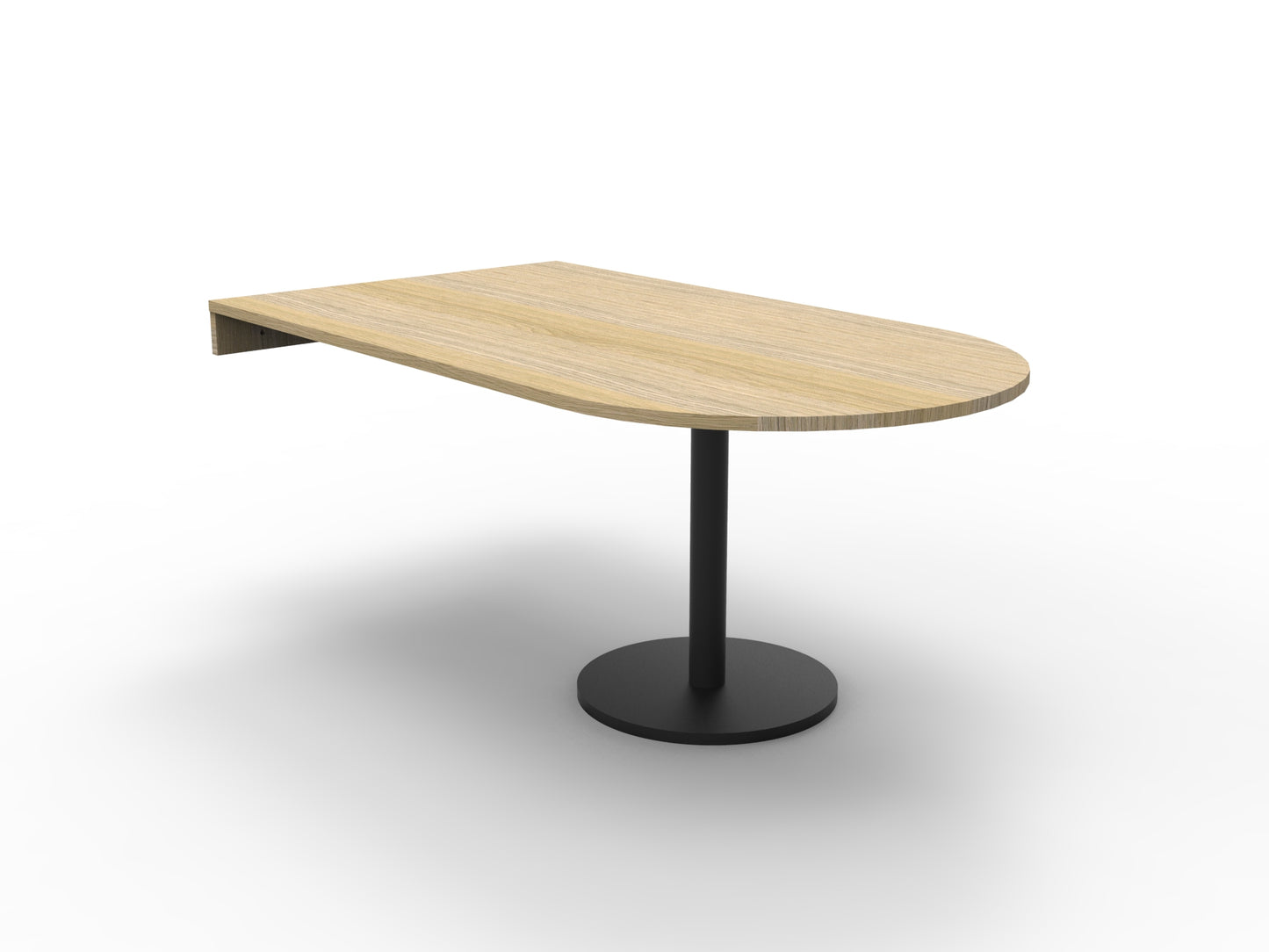 Estilo D End Table natural oak top with black disc base