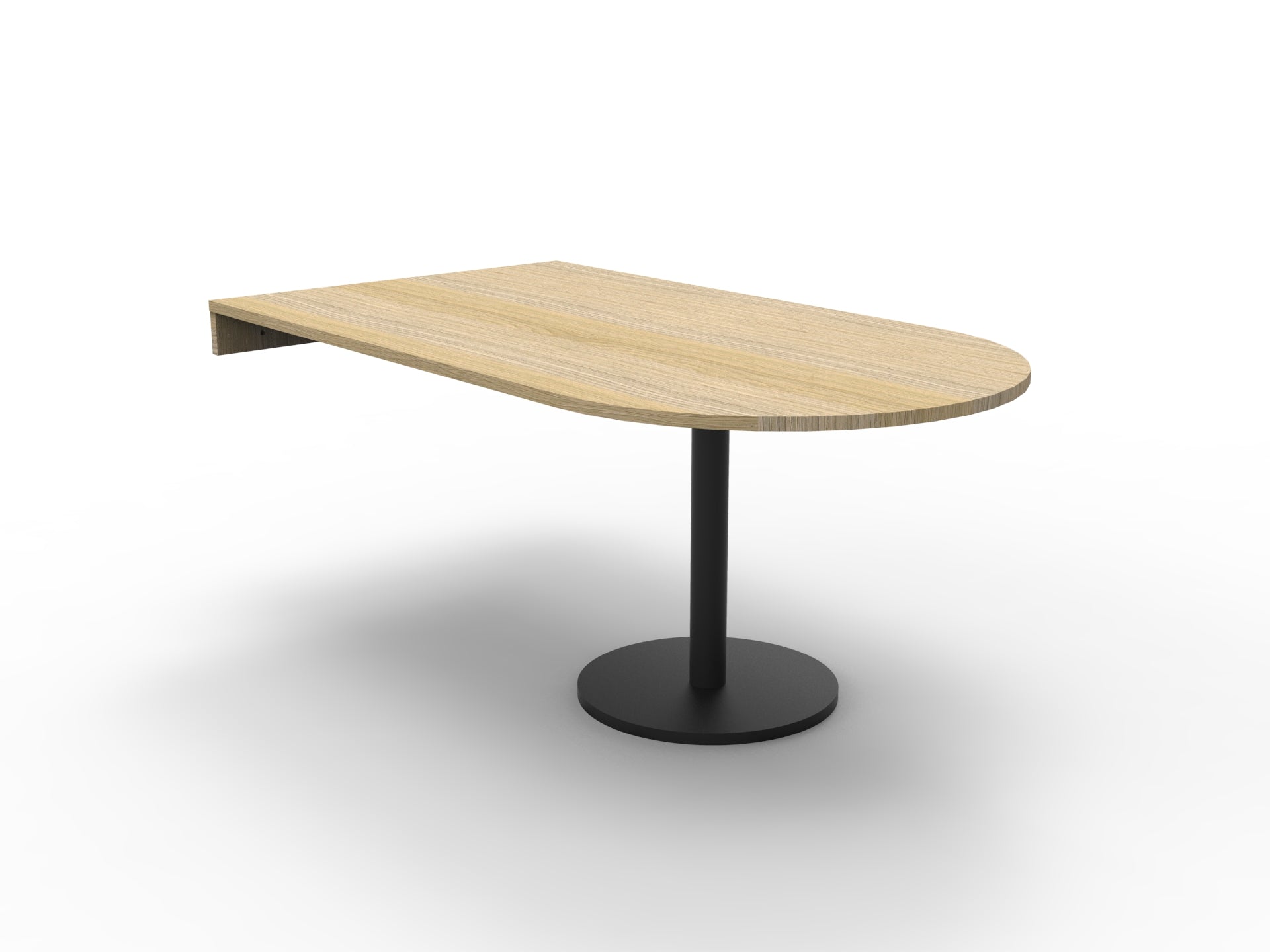 Estilo D End Table natural oak top with black disc base