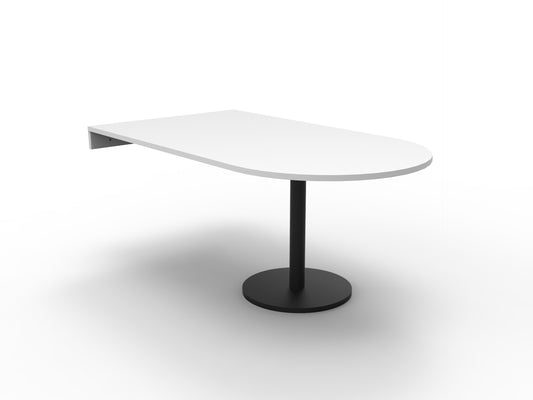 Estilo D End Table natural white top with black disc base
